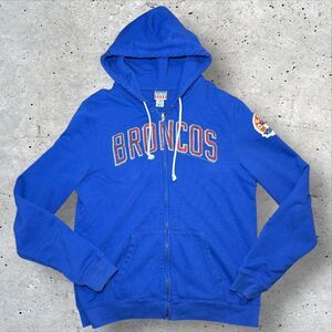 Junk Food Denver Broncos Full Zip Hoodie XXL Blue NFL Football Graphic Jacket